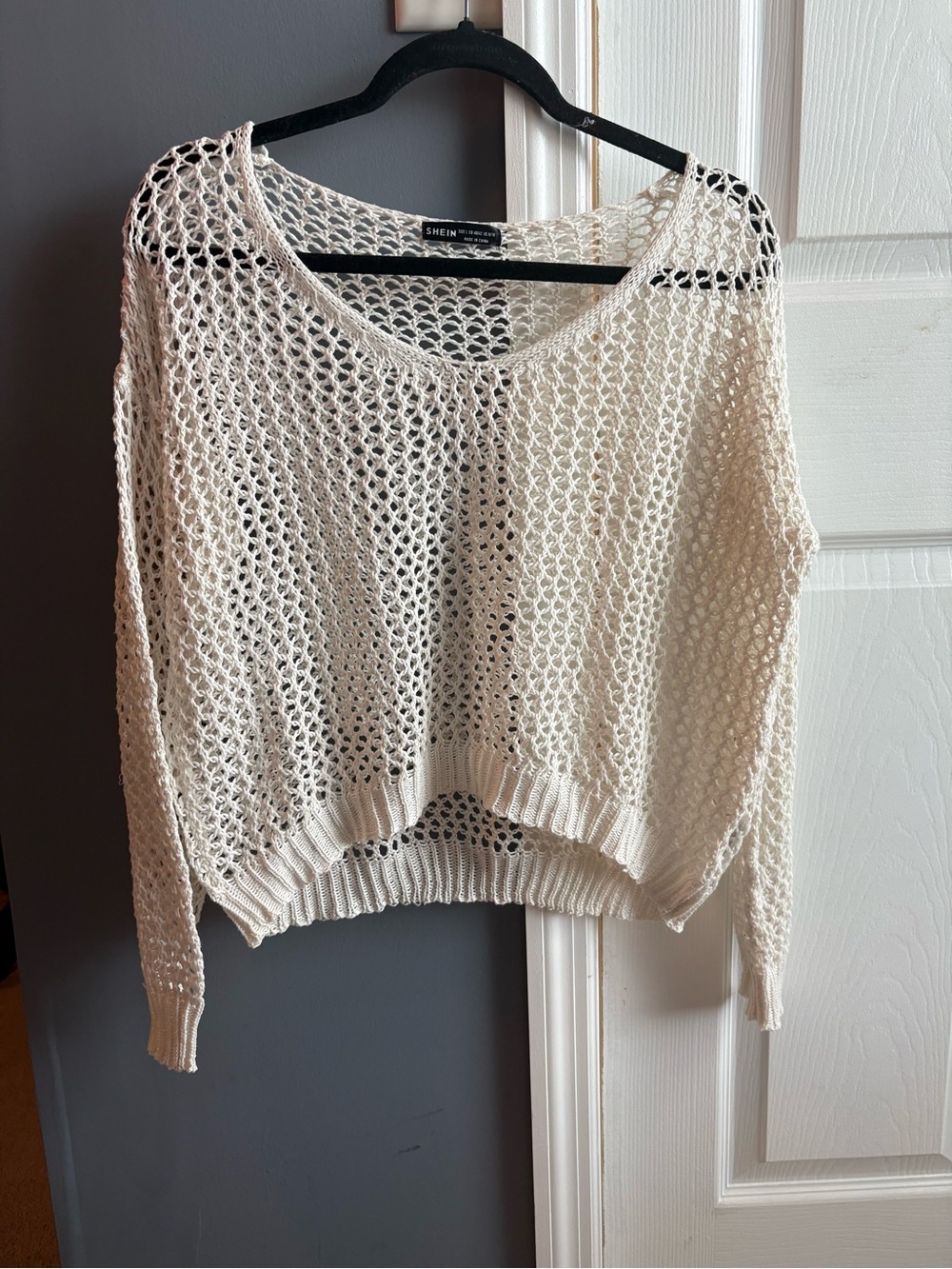 SHEIN Cream Cropped Cover Up Top